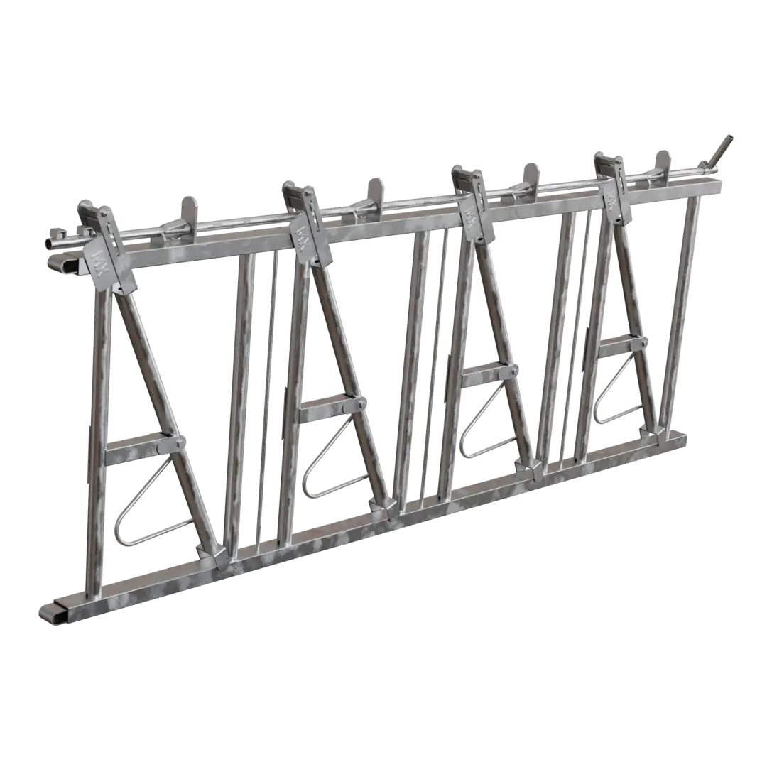 Galvanised self-locking cattle barrier