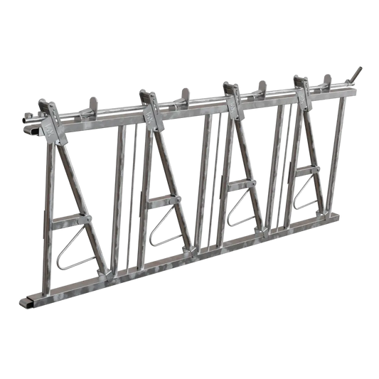 Galvanised self-locking cattle barrier