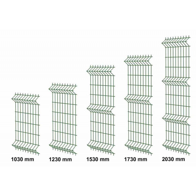 Green V-mesh fencing panel
